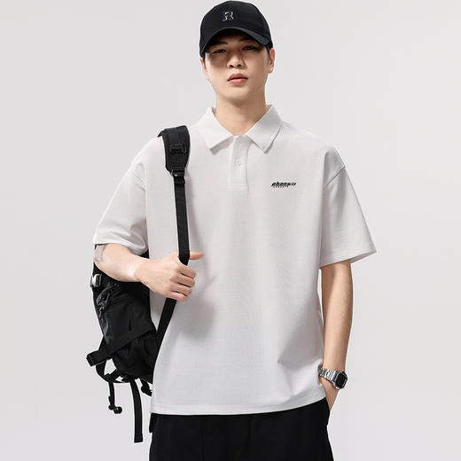 【DQ】大依优型大码男装珠地棉短袖polo衫休闲简约宽松百搭翻领上衣夏季新品半袖男士 商品图2