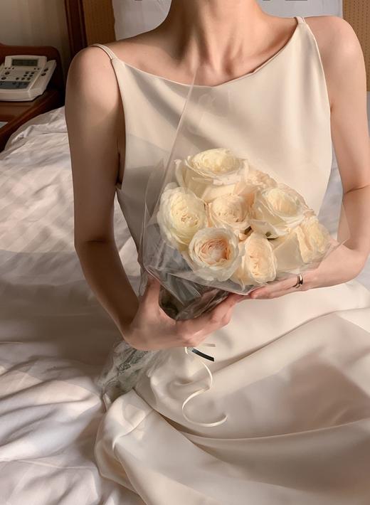 【GZ】无忧购韩国chic温柔风轻奢一字肩高级设计感无袖长款连衣裙15608（截单后7天发货) 商品图3