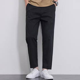 【纯棉】【DQ】大依优型大码轻商务休闲裤简约宽松百搭直筒休闲九分裤胖子男士夏季新款