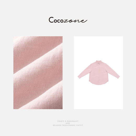 COCO ZONE 刘一一 【100汉麻】简约翻领单排扣女衬衫CD1A0620 商品图2