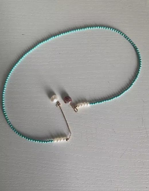 纯天然绿松石巴洛克珍珠帝皇石补木安神时尚项链 商品图12