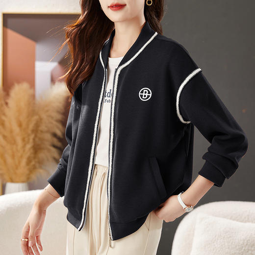 雀说立领棒球服外套新款爆款女装小香风休闲开衫上衣AL30170 商品图2