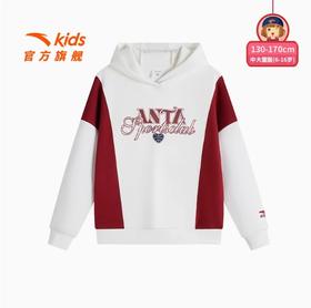 安踏女童连帽卫衣儿童新款春装车上衣2025大童运动休闲撞色套头衫362511708