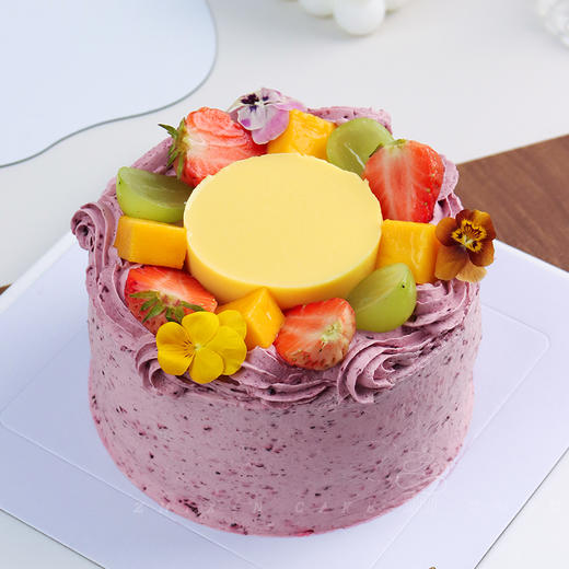 【 桑葚抹茶布蕾卷】桑葚特调奶油布丁，梦幻紫色调-可丽卷夹心生日蛋糕 商品图0