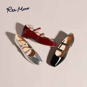 Reemoor睿慕2025年春季法式复古水钻扣带玛丽珍