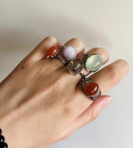 JS（小白）水晶/半宝活口戒指 商品图0