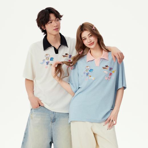 【徐艺洋同款】YKYB黄子韬POLO衫短袖双面透气舒适百搭萌趣刺绣童真凹凸纹理质感上衣Y52NPL028 商品图4