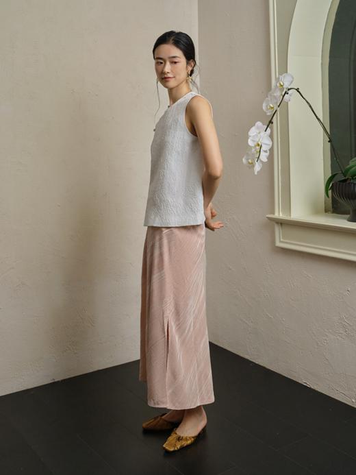 桑蚕丝提花冠乐绉混纺马甲FCF1WAI052 商品图10