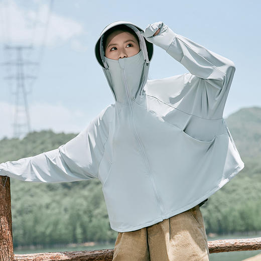 雀说冰丝防晒衣女夏季新款防紫外线户外骑车长袖护手宽松薄防晒服AL2312 商品图6