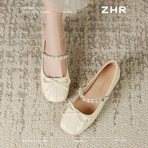ZHR则则粗跟玛丽珍鞋2025新款气质百搭女鞋气质珍珠浅口单鞋女鞋 商品图7