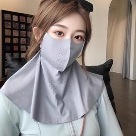 护脖颈一体式防晒面罩口罩遮脖子防紫外线女高颜值脸基尼冰丝全脸
