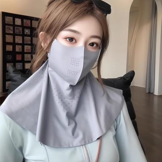 护脖颈一体式防晒面罩口罩遮脖子防紫外线女高颜值脸基尼冰丝全脸 商品图0