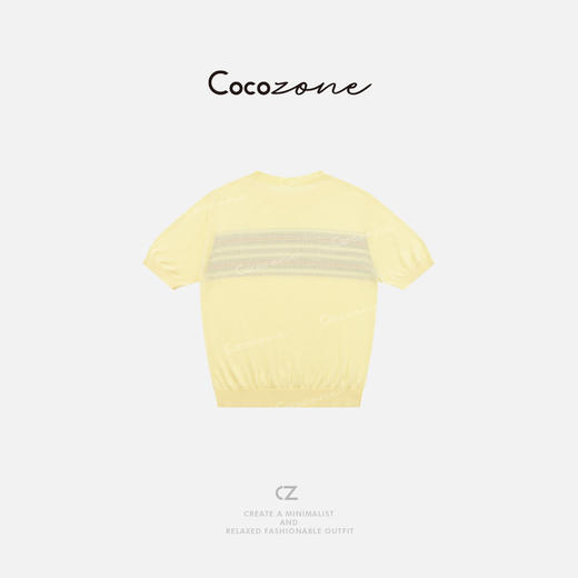 COCO ZONE 刘一一 【莱赛尔麻混纺】拼色圆领毛针织衫CD1A0664 商品图1