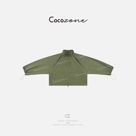 COCO ZONE 刘一一 春季复古简约风宽松立领束口抽绳外套CD1A0612