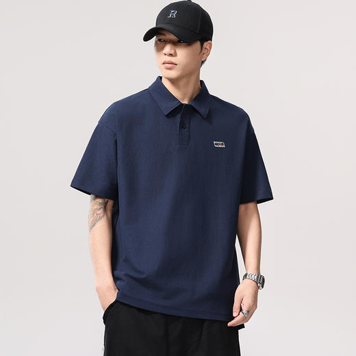 【DQ】大依优型大码男装短袖polo衫休闲简约宽松加大码百搭翻领上衣夏季新品男士半袖 商品图2