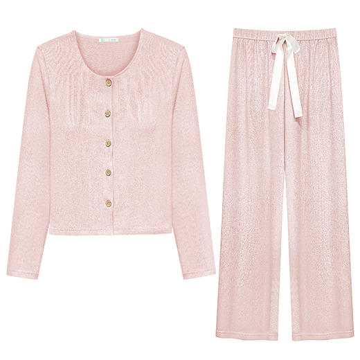 爱帝 女式花纱长袖家居套装（带胸垫） 商品图12