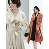 COCOBELLA质感缎面气质长风衣不规则下摆通勤外套WN507 商品缩略图0