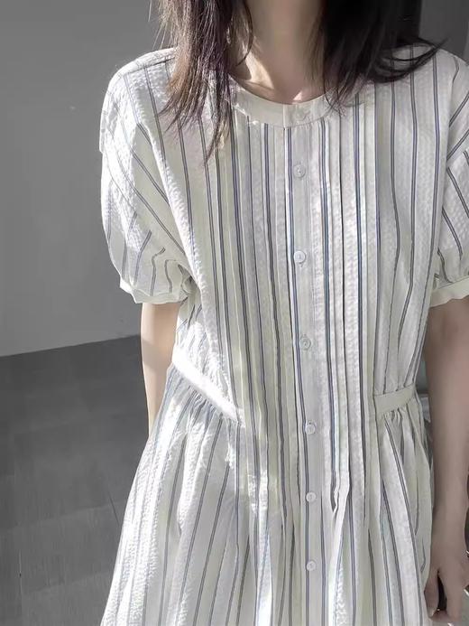 裁缝学苑AS464棉麻亚麻泡泡袖连衣裙纸样女装新款法式排扣衬衫裙子样板 商品图5