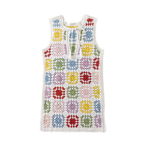 苏苏姐家彩虹系带罩衫手工diy钩针编织棉麻衣服毛线团材料包 商品图5