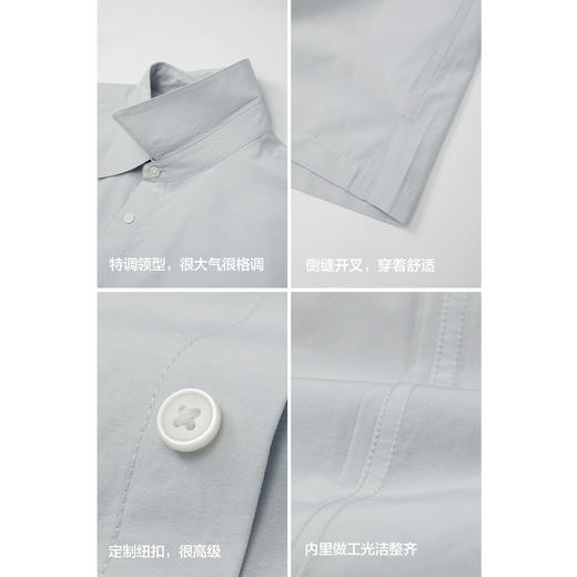 棉仓363804002-微宽松“空气刘海”涤棉肌理翻领短袖衬衫 商品图4