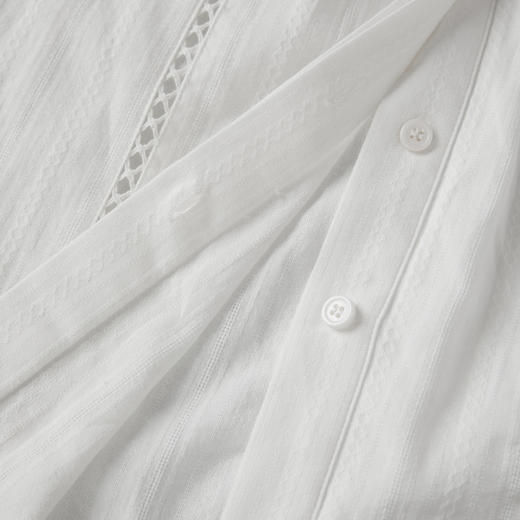 ROMI STUDIO法式复古+宽松圆领拼接镂空衬衣半裙套装T3066/D3140 商品图4