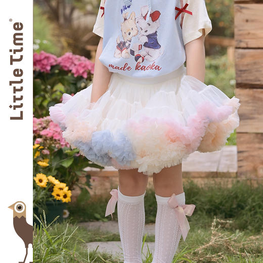 Little time女童半身裙夏季2025新款儿童洋气时尚冰淇淋百搭裙子 商品图2