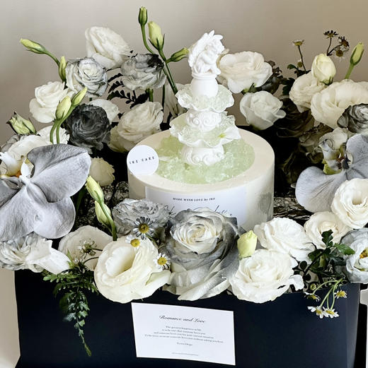 黑白许愿池（鲜花不一定能买到一样的，按色系搭配） 商品图1