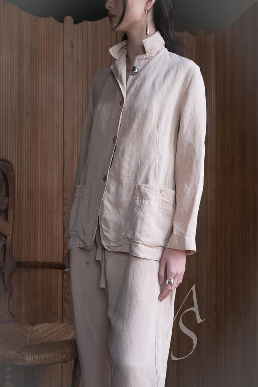 Casey Casey 灰葭粉亚麻夹克 商品图1