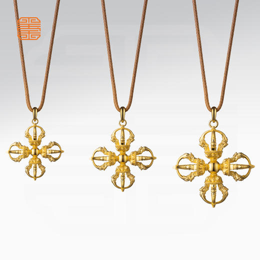 玺匠金铺《足金古法十字金刚杵》足金9999黄金吊坠 吉祥饰品挂件 商品图1