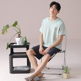 爱帝男士夏款凉感家居服短袖短裤两件套睡衣