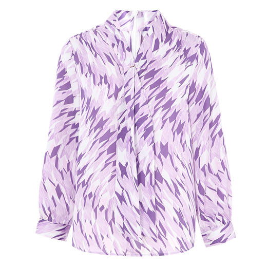 EITIE爱特爱秋季新款时尚通勤印花飘带衬衫女上衣7509206 商品图5