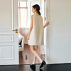 OLrain欧芮儿直筒法式名媛风连衣裙女夏季2025新款杏色无袖背心裙 商品缩略图3