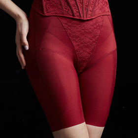 CB | 酒红色复古高腰短塑裤