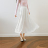【严选】诗凡黎气质飘逸白色半身裙25夏新款高腰a字显瘦中长小个子百褶裙7G4240161 商品缩略图0