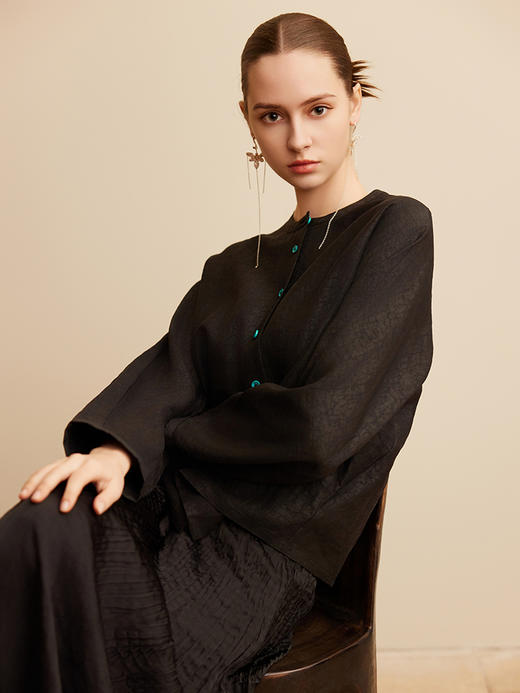 【桑蚕丝衬衫】25年春夏新品女士100%桑蚕丝上衣复古中国风真丝外套 商品图0