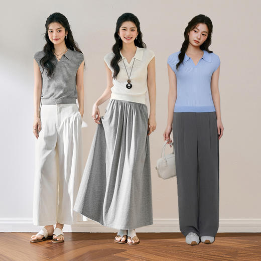 【严选】诗凡黎polo领老钱风针织衫2025夏时髦别致气质修身显瘦套头衫女7G4331161 商品图1