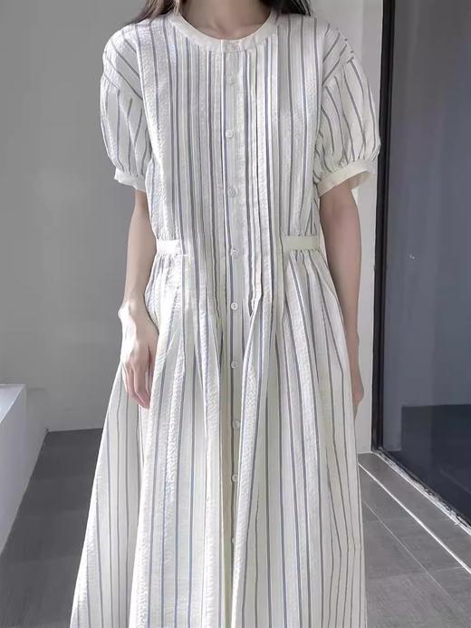 裁缝学苑AS464棉麻亚麻泡泡袖连衣裙纸样女装新款法式排扣衬衫裙子样板 商品图2