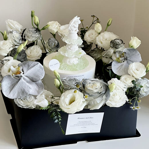 黑白许愿池（鲜花不一定能买到一样的，按色系搭配） 商品图4