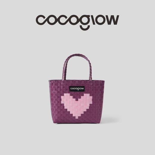 cocoglow 爱心系列/Icecream系列手提包手工工艺编织菜篮子中号 商品图3