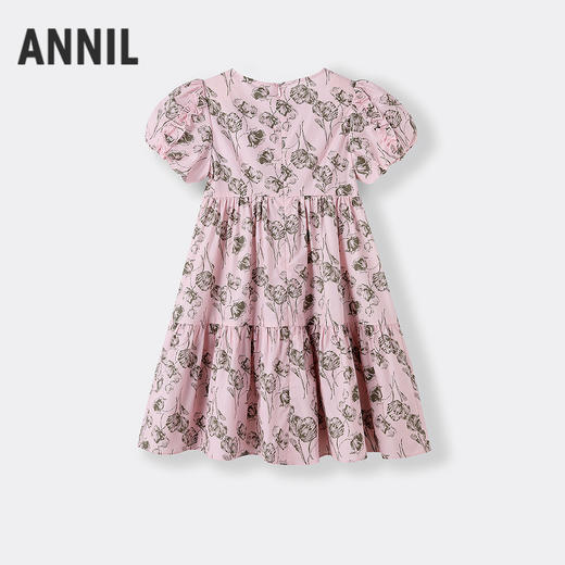 【实体店同款】女童短袖梭织连衣裙夏季新款安奈儿童装AG523684 商品图1