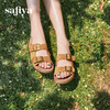 Safiya/索菲娅2025夏季复古休闲双扣带懒人外穿厚底勃肯凉拖鞋SFD2110358 商品缩略图4