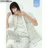 【限时秒杀】COCOBELLA棋盘格印花短袖外套女中长款宽松休闲连帽上衣SC53 商品缩略图0