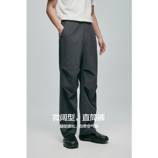 棉仓363818012-锦氨小格子宽松直筒伞兵裤 商品图1