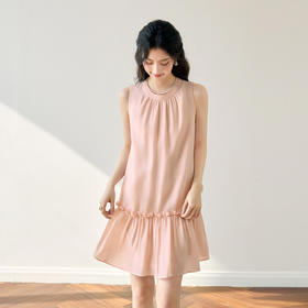 【严选】诗凡黎莱赛尔山本风挂脖25夏新款A版甜美多巴胺度假连衣裙7G4390271