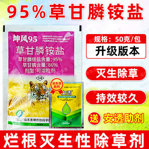95%草甘膦铵盐柑橘果园除水花生马齿苋小飞蓬专用除草剂正品农用 商品图4