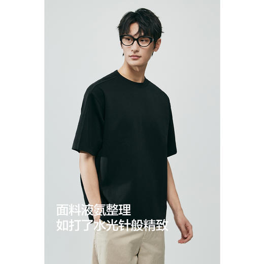 棉仓363801008-重磅液氨白牡丹宽松落肩短袖T 商品图2