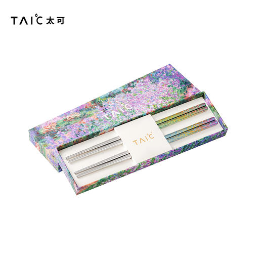 TAIC太可焕彩纯钛筷子户外家用防滑金属纯钛筷健康轻便餐具钛度炫彩纯钛筷两双装 商品图1