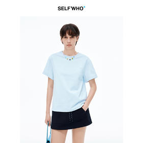 【笑脸衣橱】SELFWHO笑脸衣橱精梳棉短袖T恤女2025夏新款宽松云柔感多巴胺上衣