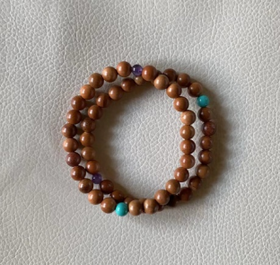 JS（小白）枣木单圈手链（紫水晶、菱镁矿）