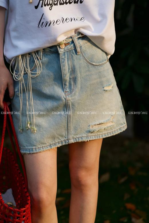 【门店同款】ENJOY夏季编织腰绳牛仔半裙 162296220 商品图2